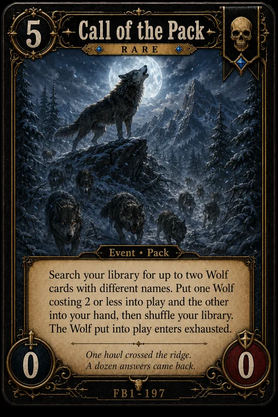 Call of the Pack card